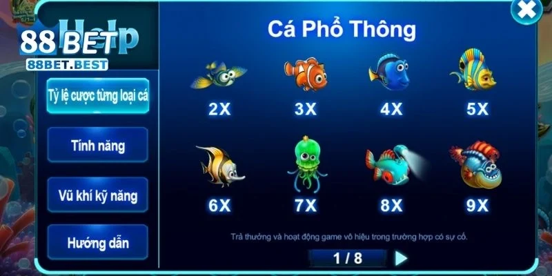 Bắn Cá Ăn Tiền - Trải Nghiệm Game Bắn Cá Đổi Thưởng 88bet 2 Giới thiệu game Bắn Cá đổi thưởng tại 88bet
